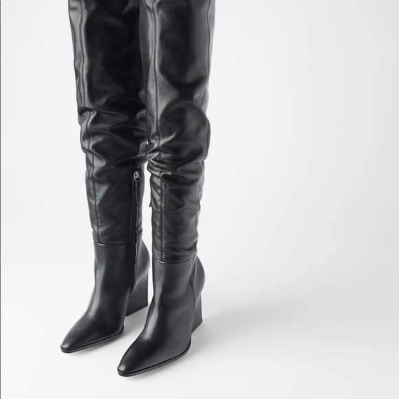 ZARA Geometric Heeled Boots - Picture 3 of 7